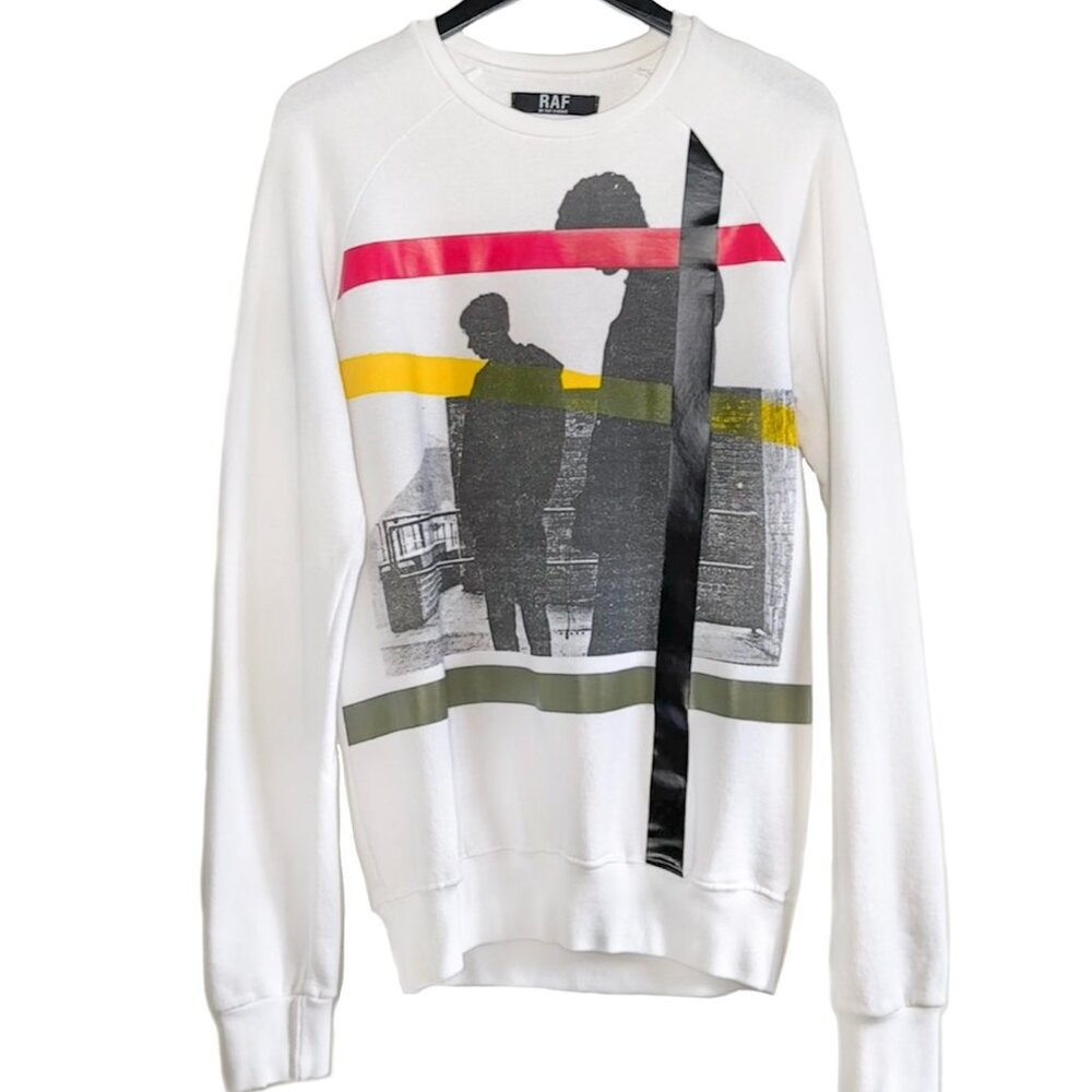 Raf Simons White Graphic Print Sweatshirt